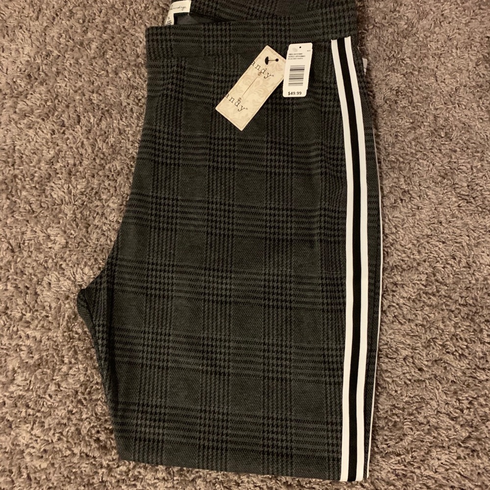 French Laundry Houndstooth Plaid Pants (plus)